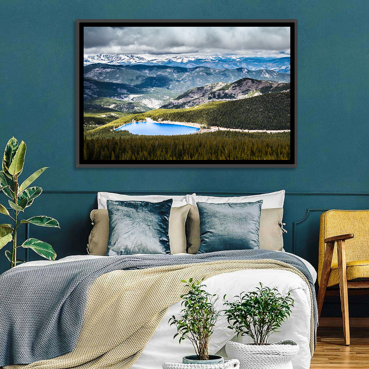 Mt Evans Echo Lake View Wall Art in a room, landscape