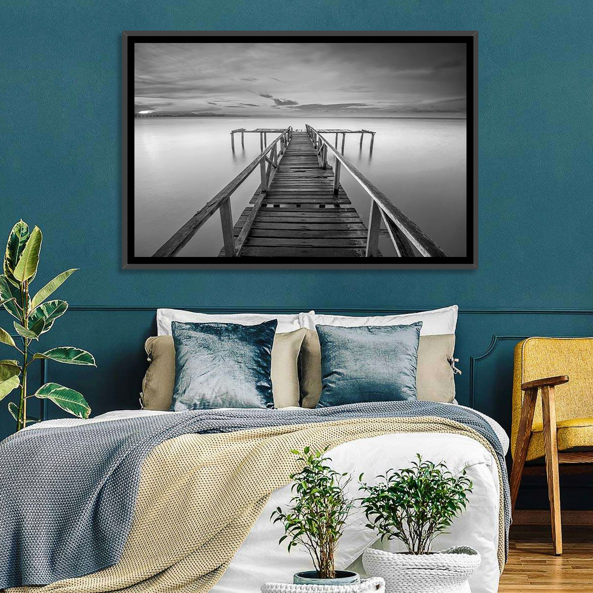Teluk Tempoyak Jetty at Dusk Wall Art in a room, landscape