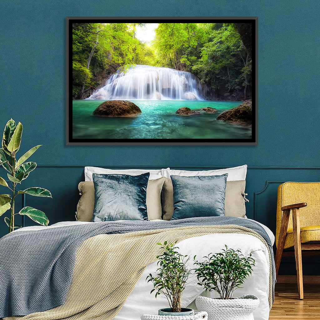 Erawan Falls Turquoise Waterfall Wall Art