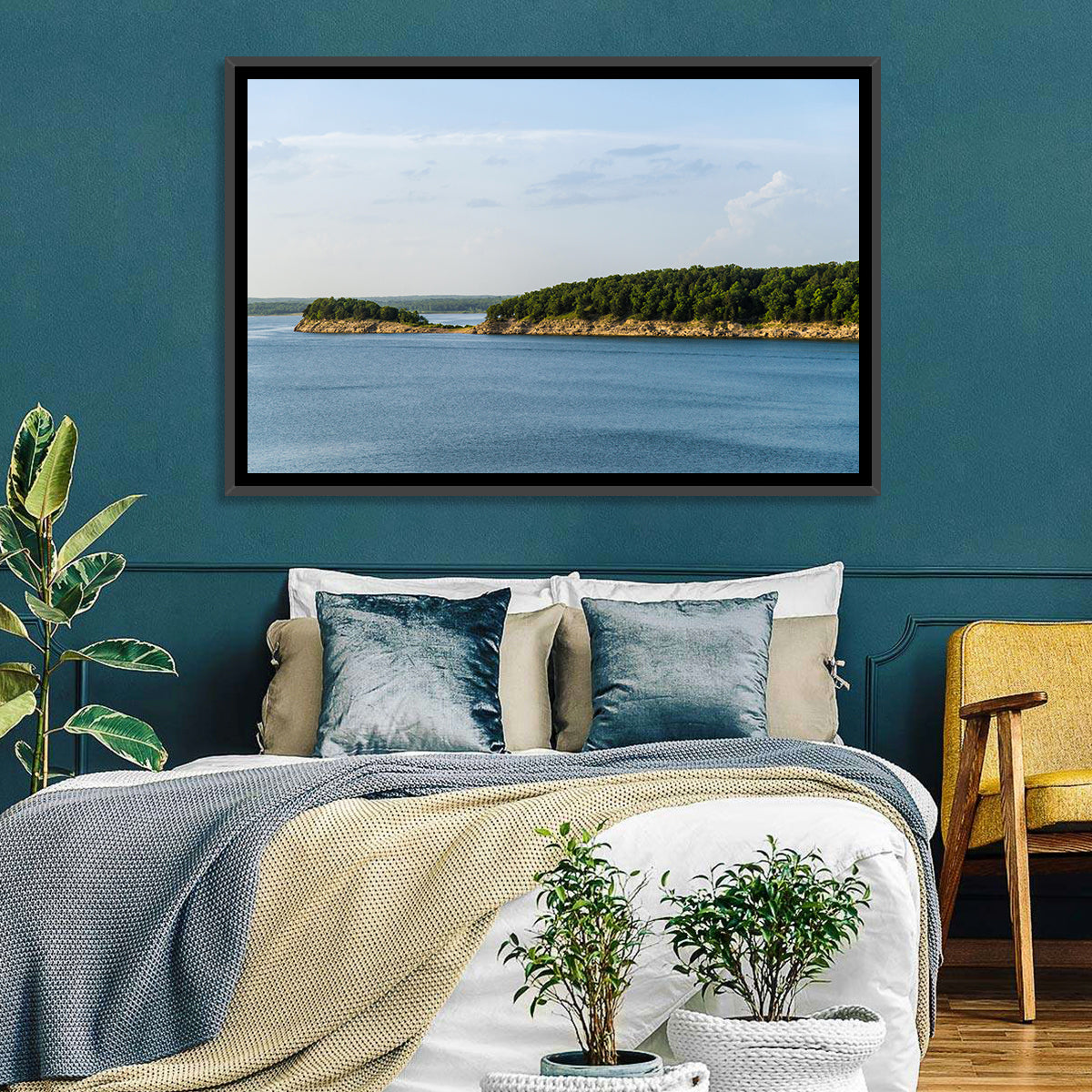 Truman Lake Peninsula Wall Art in a room, landscape