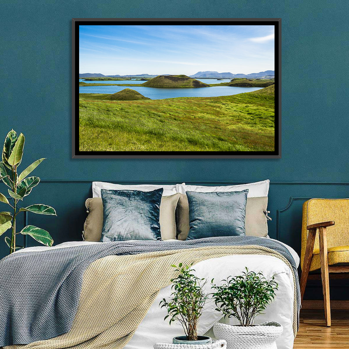 Mývatn Pseudocraters Wall Art in a room, landscape