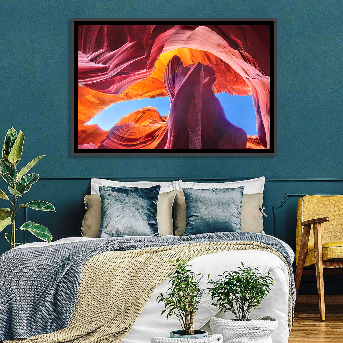 Antelope Canyon Wall Art in a room, landscape