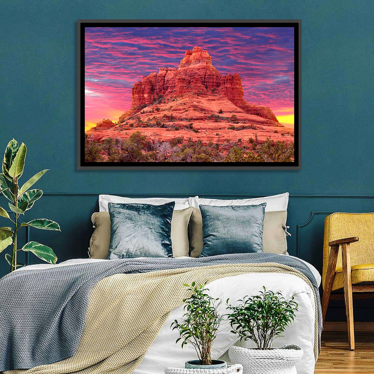 Bell Rock Sunset, Sedona Wall Art in a room, landscape