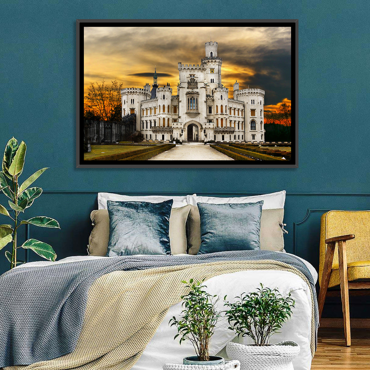 Hluboká Castle at Sunset Wall Art