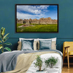 Badlands Meadow and Rock Formations Wall Art