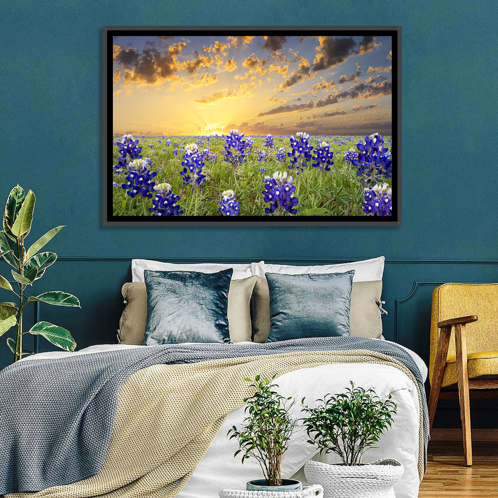 Bluebonnet Field at Sunset Wall Art