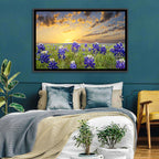 Bluebonnet Field at Sunset Wall Art