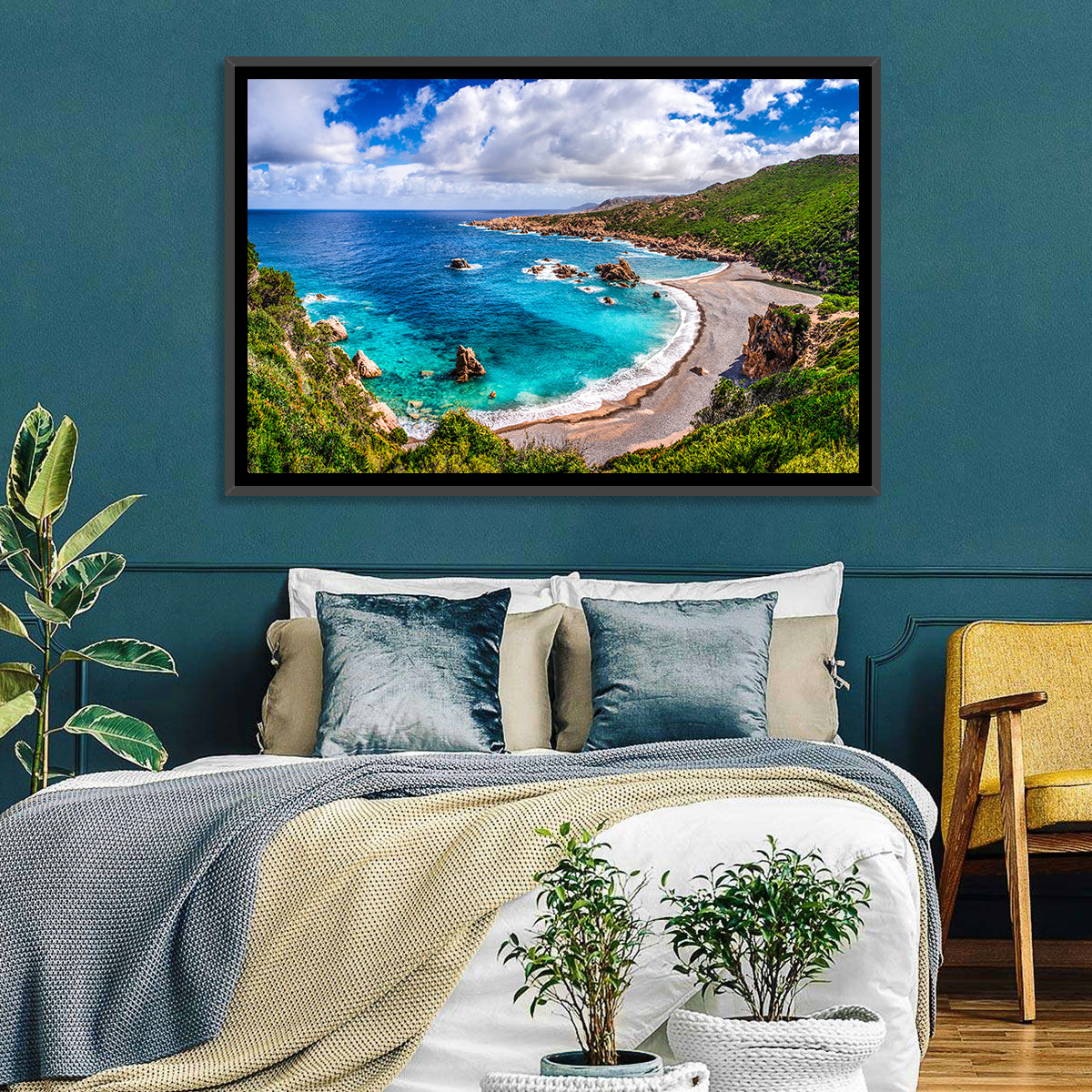 Cala Spinosa Cove, Sardinia Wall Art in a room, landscape