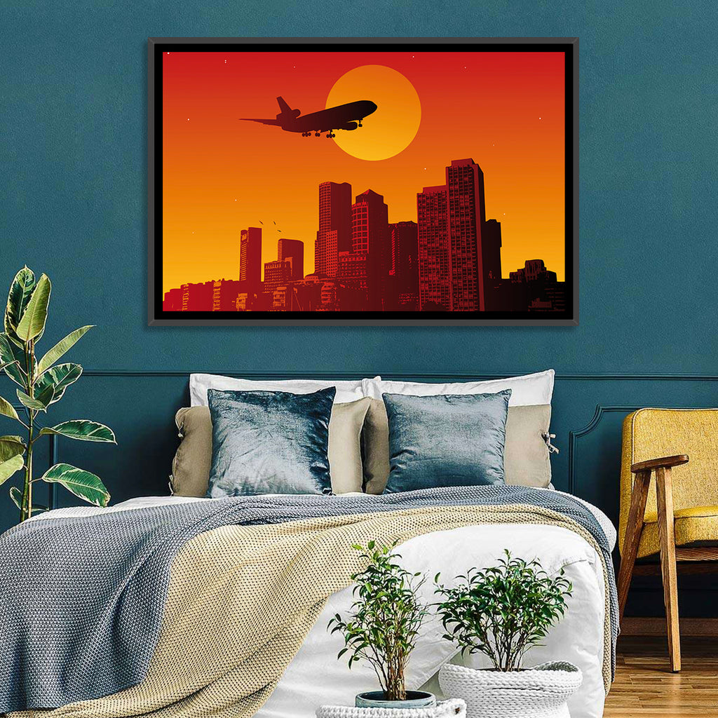 Tri Jet Sunset Skyline Wall Art