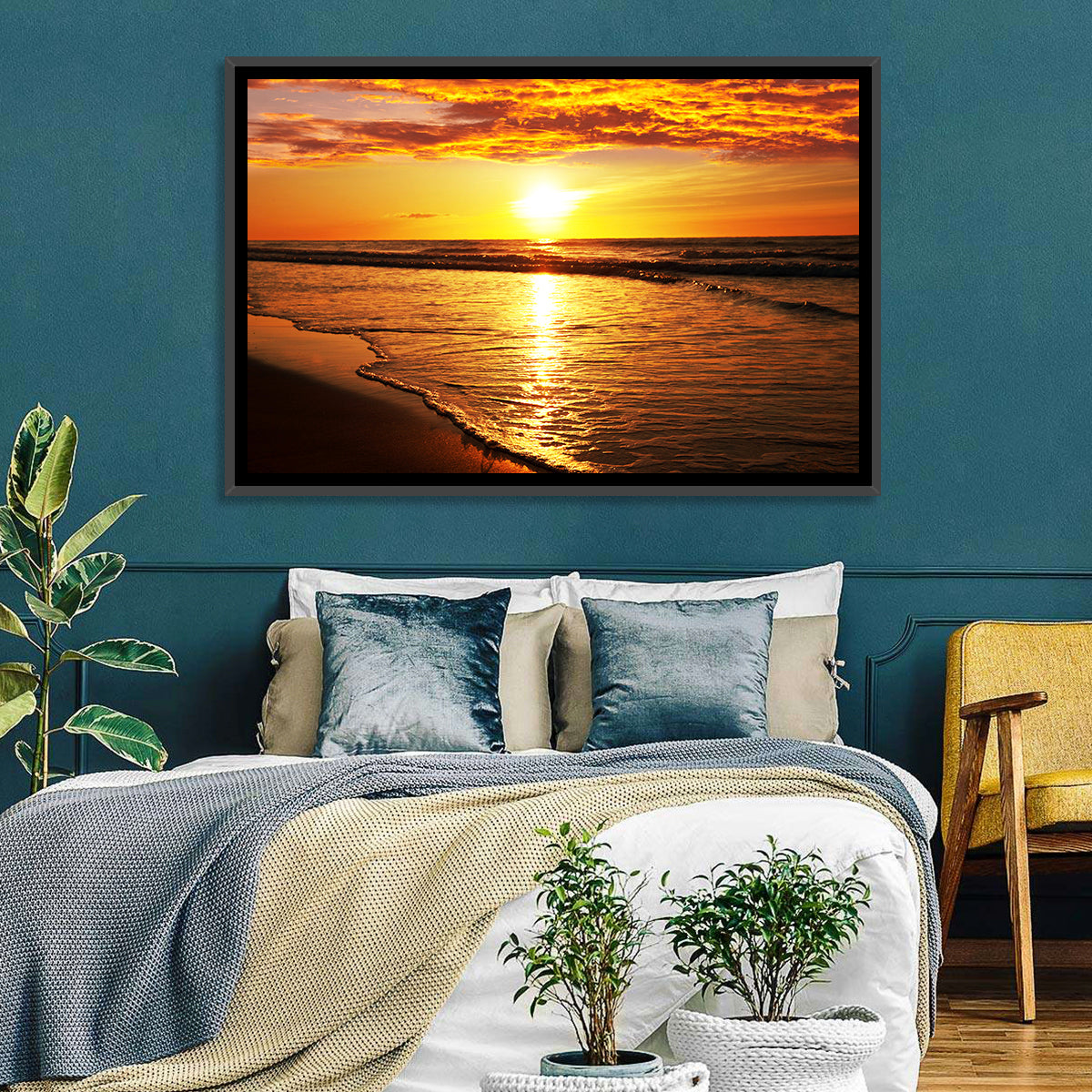 Golden Thai Beach Sunset Wall Art