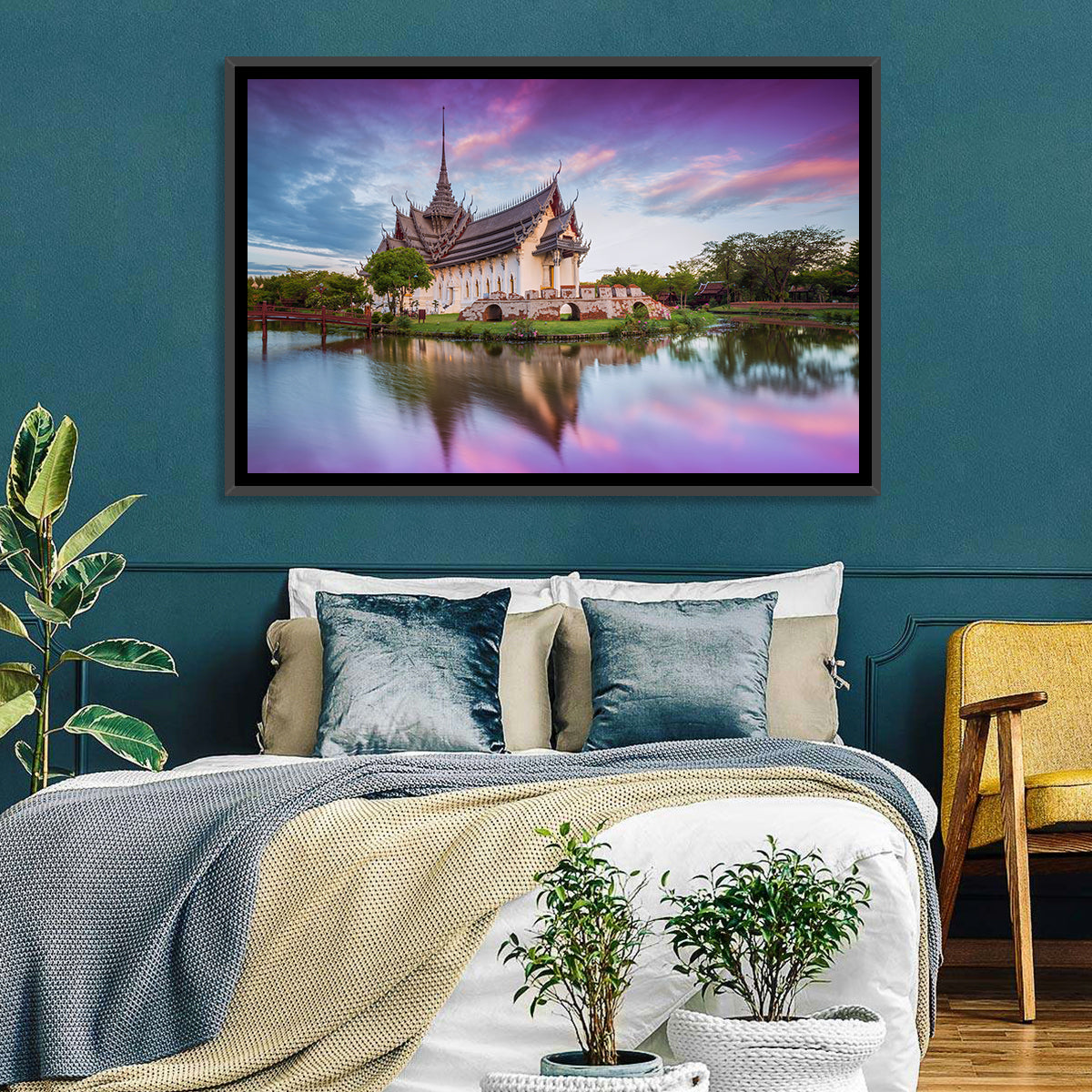 Sanphet Prasat Palace at Dusk Wall Art in a room, landscape