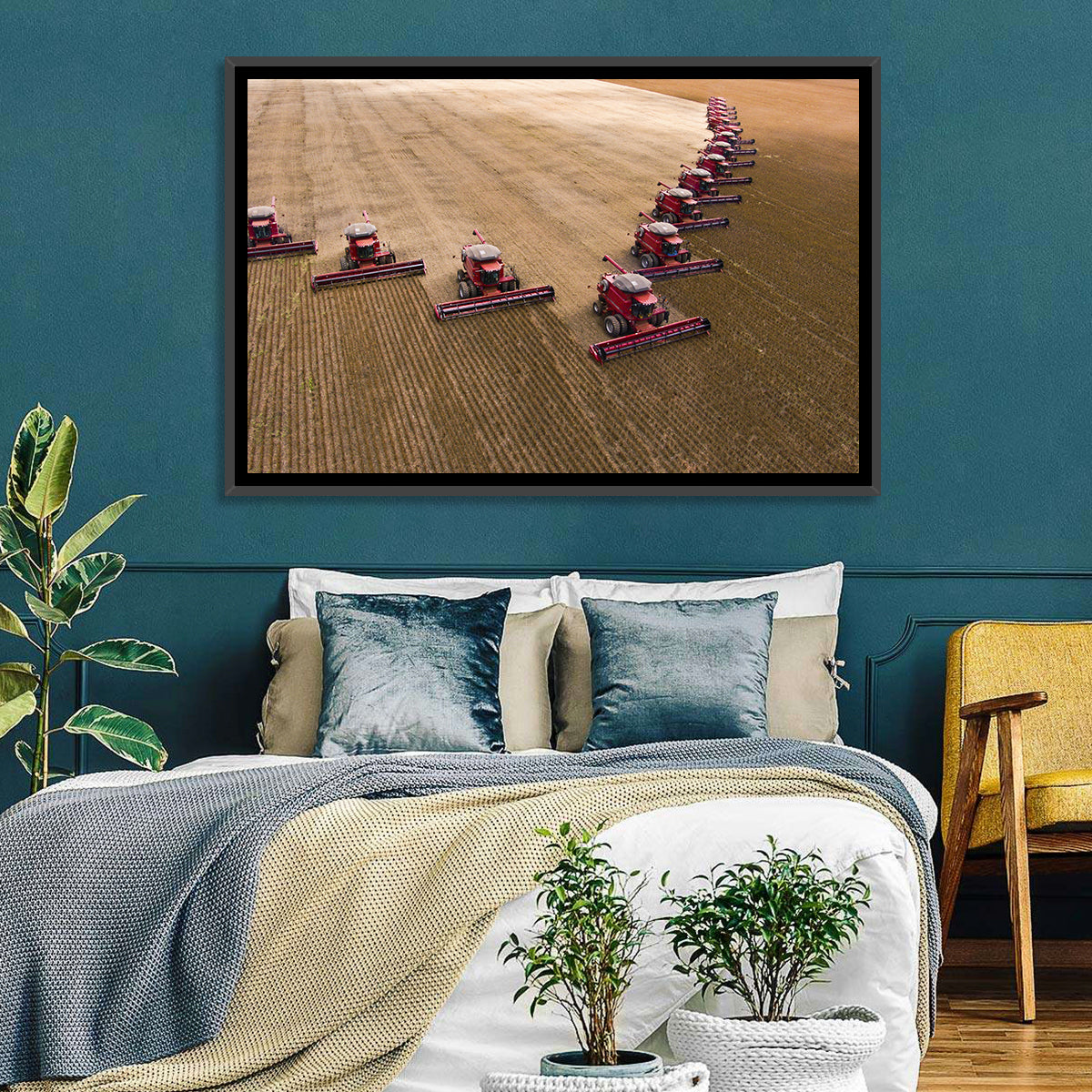 Aerial Soybean Harvest Wall Art