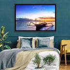 Jukung Fishing Boat at Sunset Wall Art