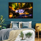 Autumn Mountain Waterfall Wall Art