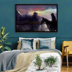 Horseman at Dusk by Misty Castle Wall Art