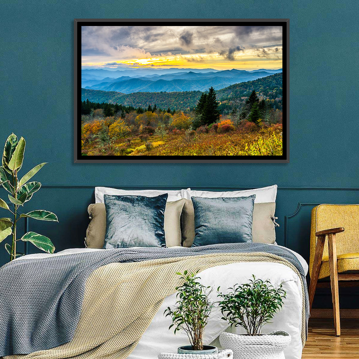 Cowee Mountains Sunset Wall Art