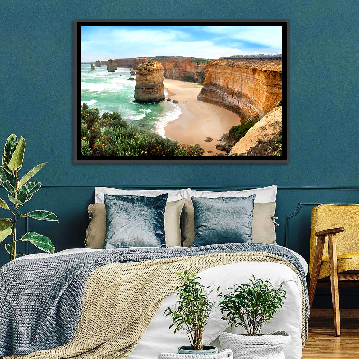 Twelve Apostles Coastline Wall Art in a room, landscape