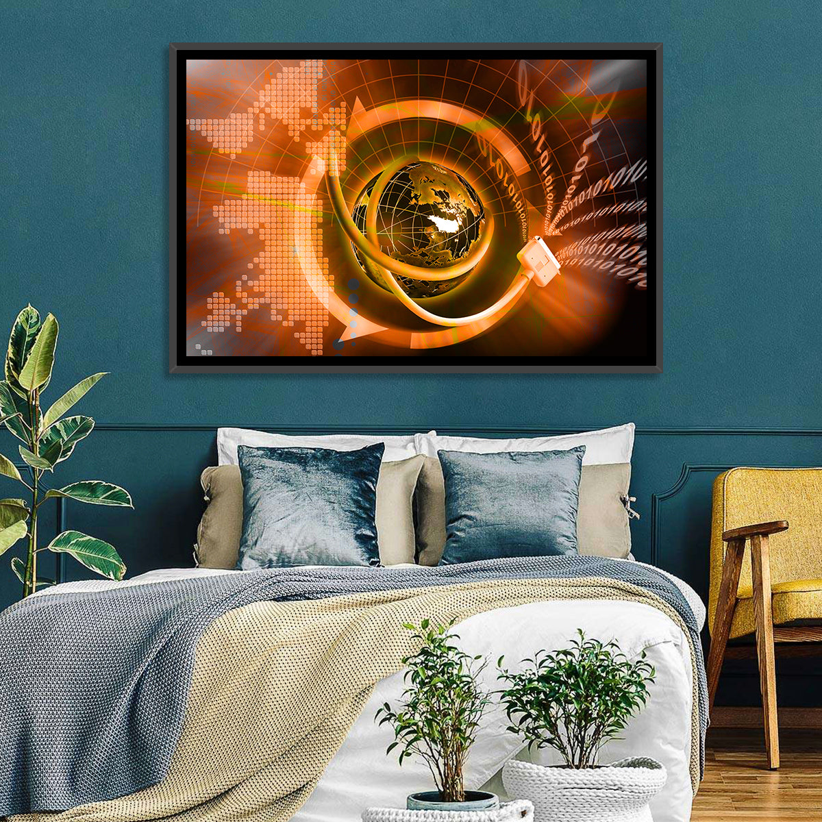 Digital Connectivity Globe Wall Art