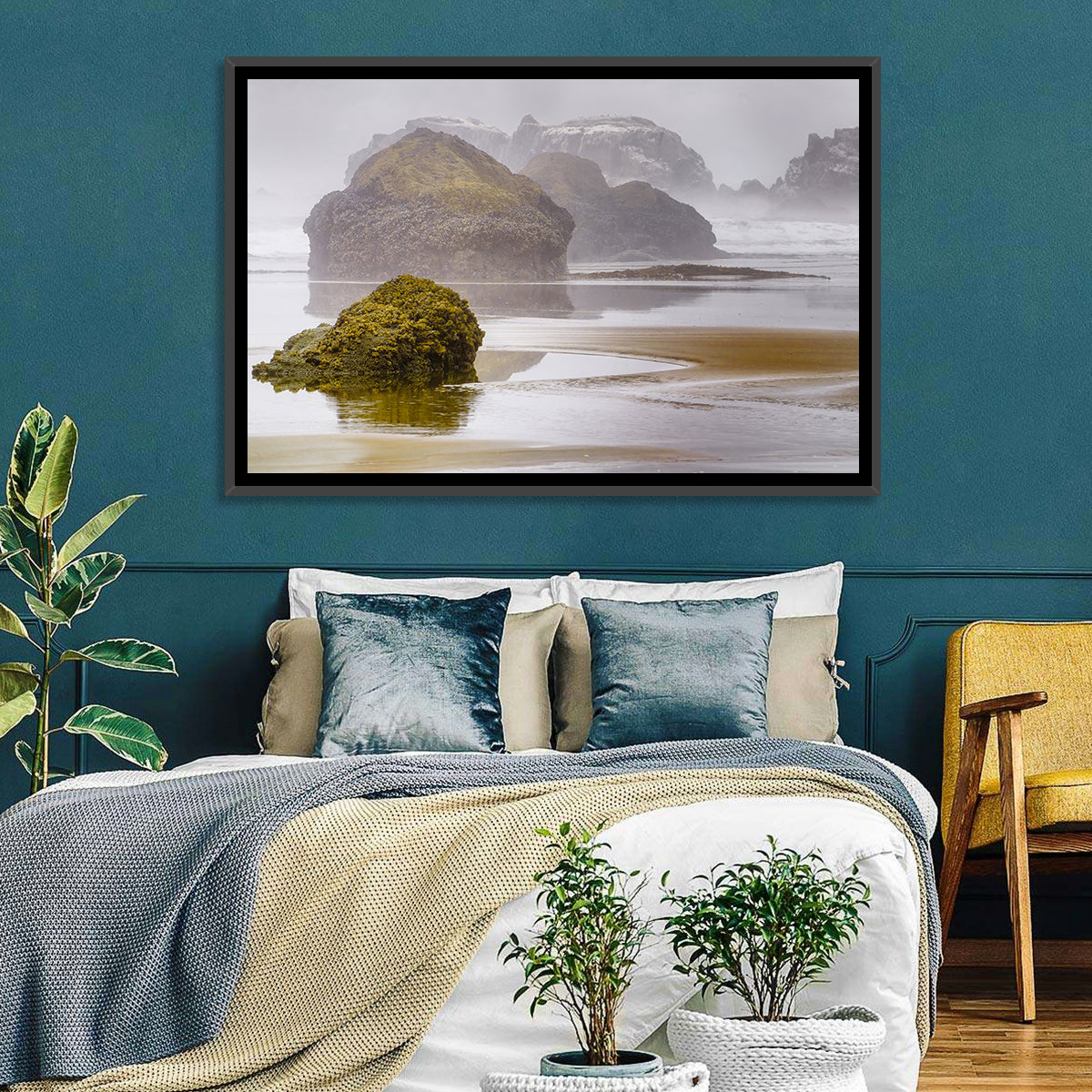Misty Oregon Sea Stacks Wall Art