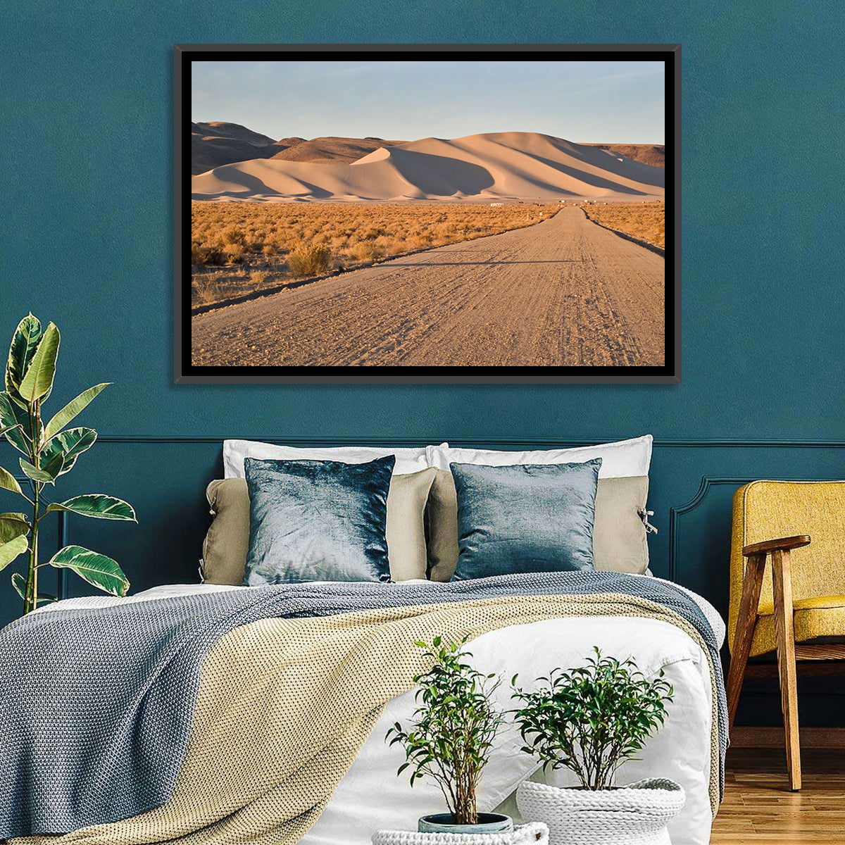 Sand Mountain Dune Road Wall Art in a room, landscape