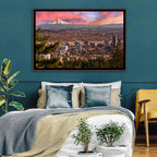 Portland Skyline at Sunset Wall Art