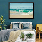 Turquoise Wave on Sandy Beach Wall Art