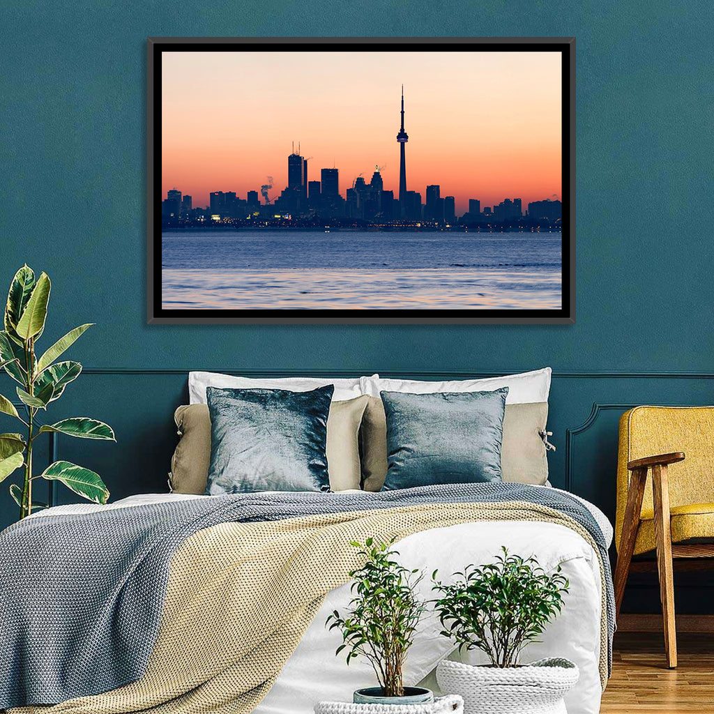 Toronto Dusk Skyline with Cn Tower Wall Art