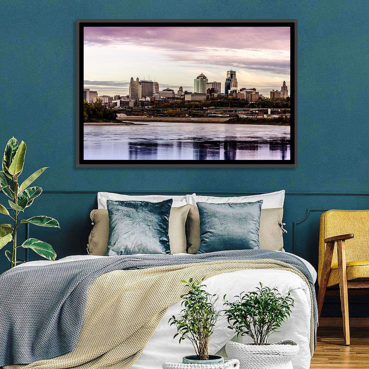 Kansas City Skyline at Dusk Wall Art
