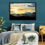 Golden Team Silhouettes at Sunset Wall Art