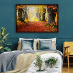Misty Autumn Forest Path Wall Art