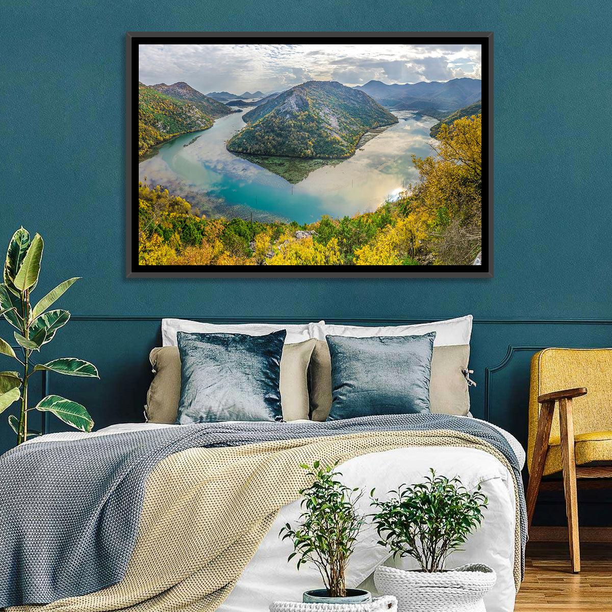 Rijeka Crnojevića Bend, Lake Skadar Wall Art in a room, landscape