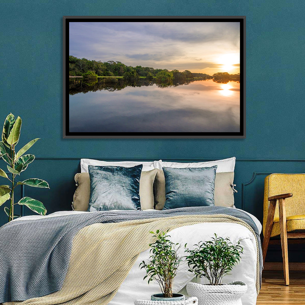Amazon River Sunset Reflection Wall Art