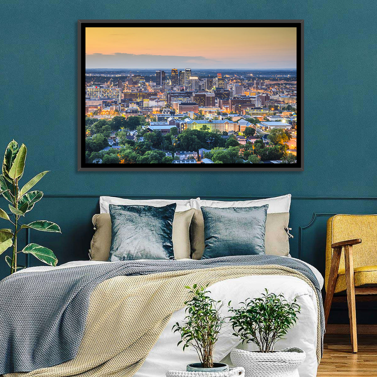 Birmingham Skyline at Golden Hour Wall Art
