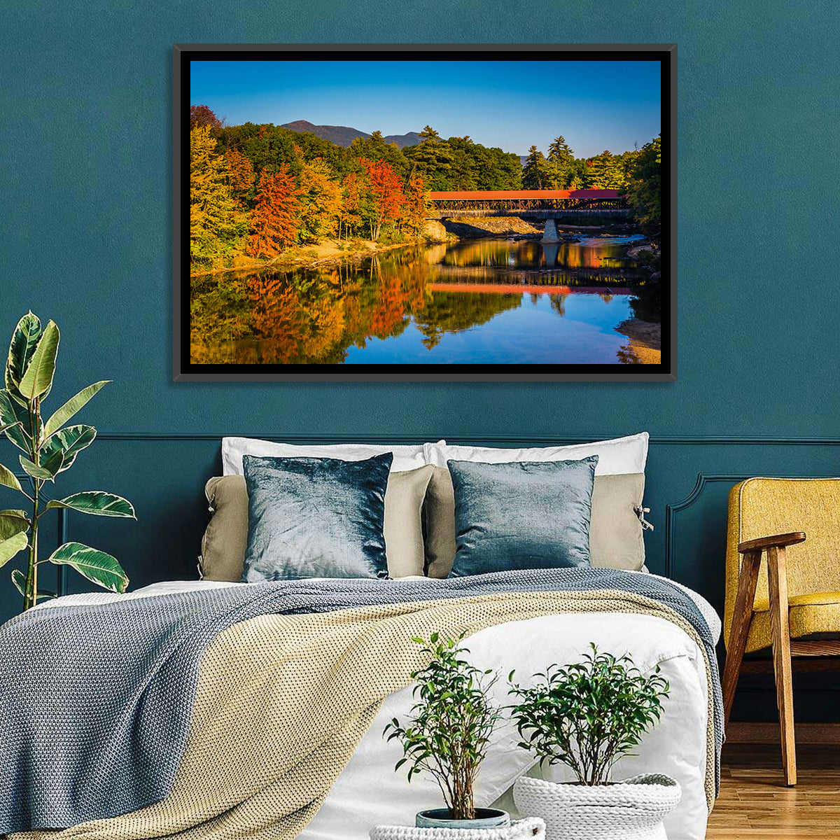 Albany Covered Bridge on Saco River Wall Art