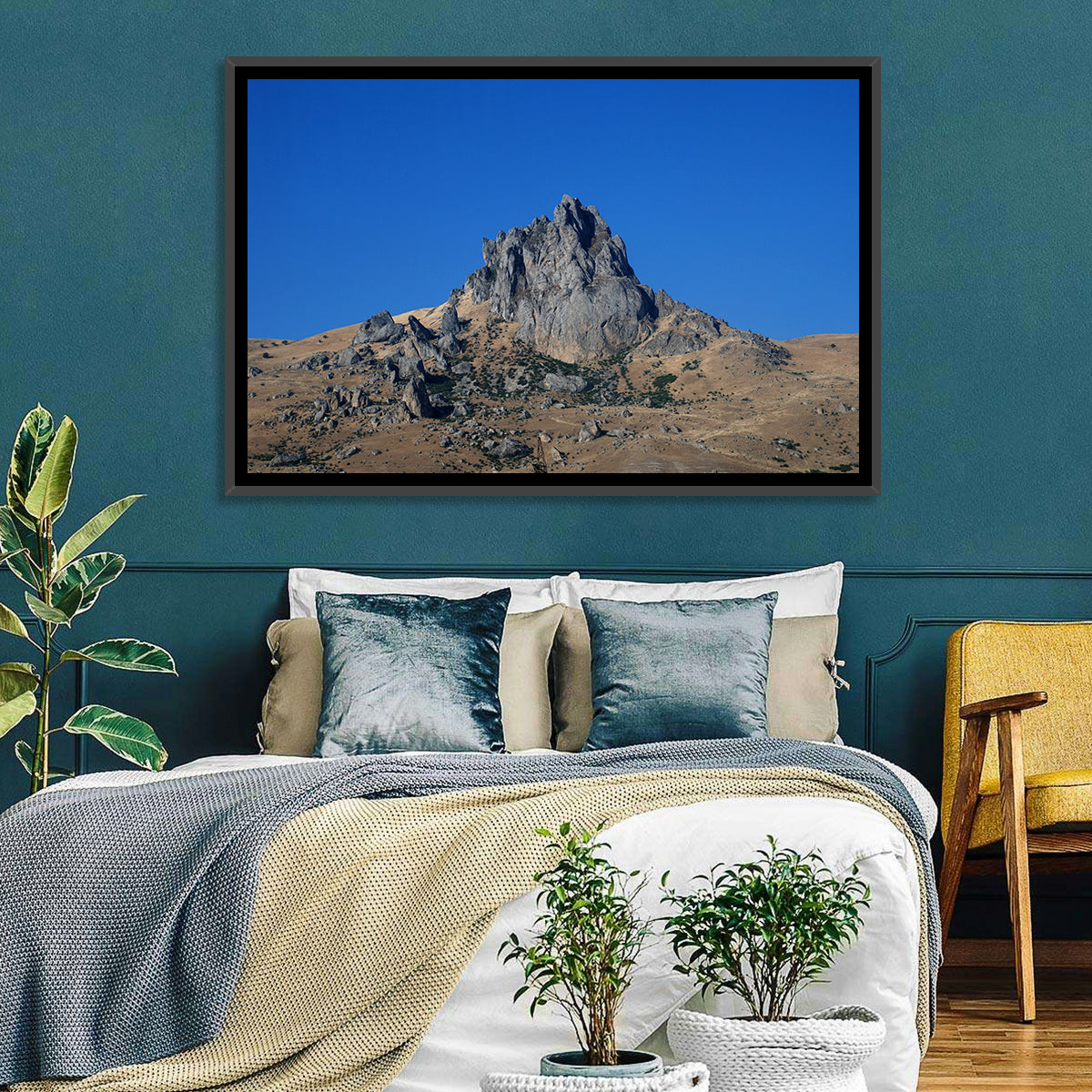 Besh Barmag Mountain Peak Wall Art in a room, landscape