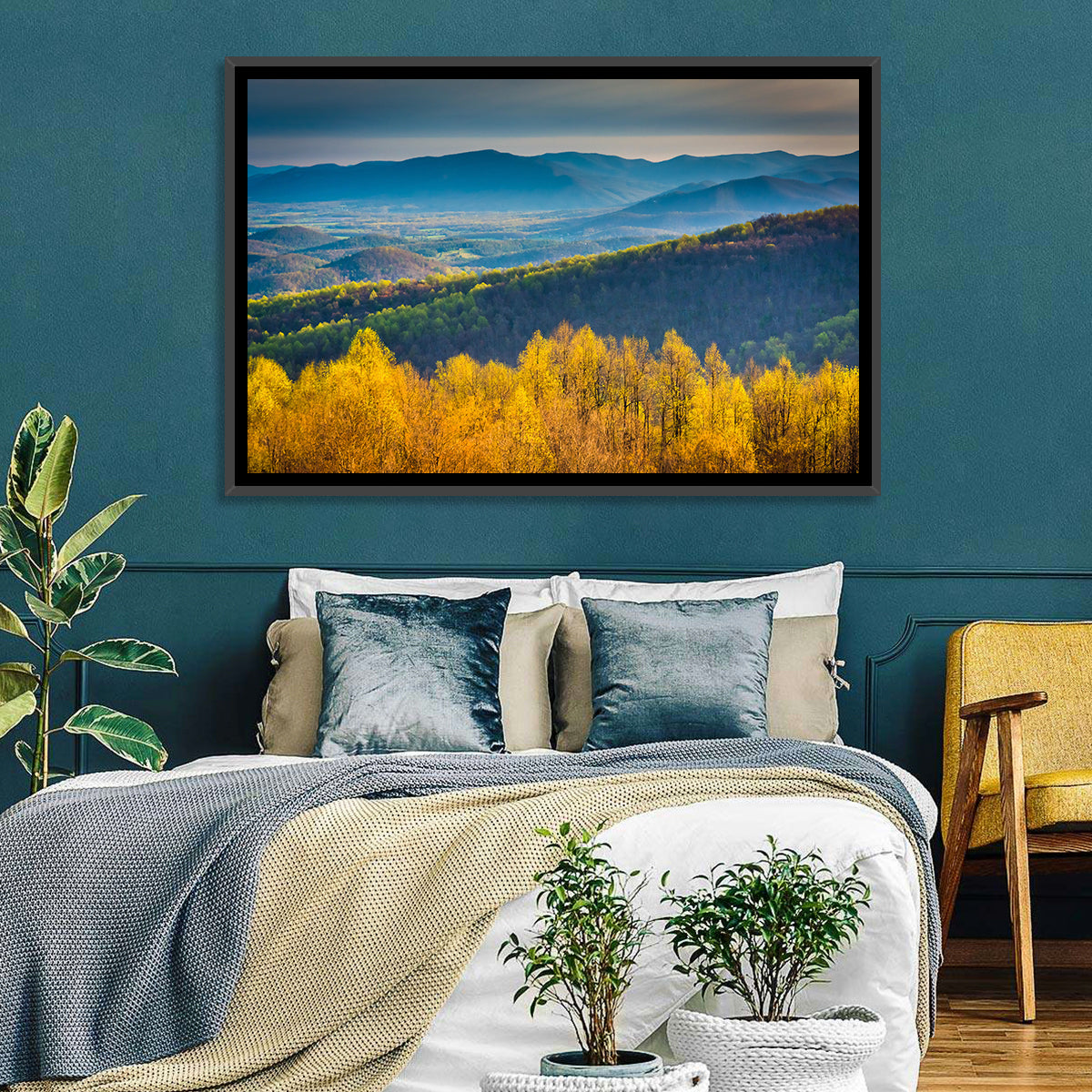 Shenandoah Golden Hour Ridge Wall Art in a room, landscape