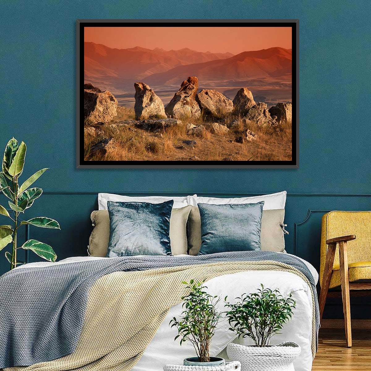 Karahunj Rocky Ridge at Sunset Wall Art in a room, landscape