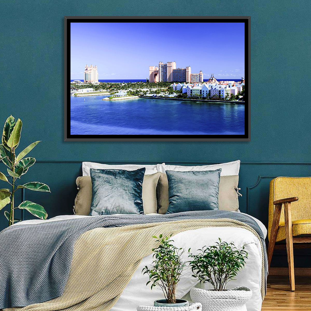 Atlantis Paradise Island View Wall Art in a room, landscape