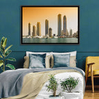 Dubai Marina Sunset Skyline with Yachts Wall Art