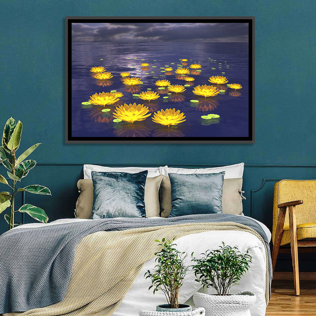 Floating Lotus at Dusk Wall Art