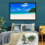 Turquoise Tropical Beach Scene Wall Art