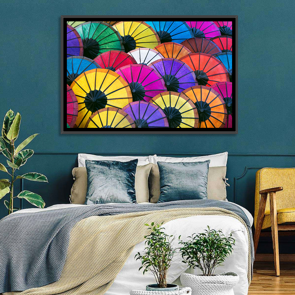 Colorful Umbrellas Wall Art