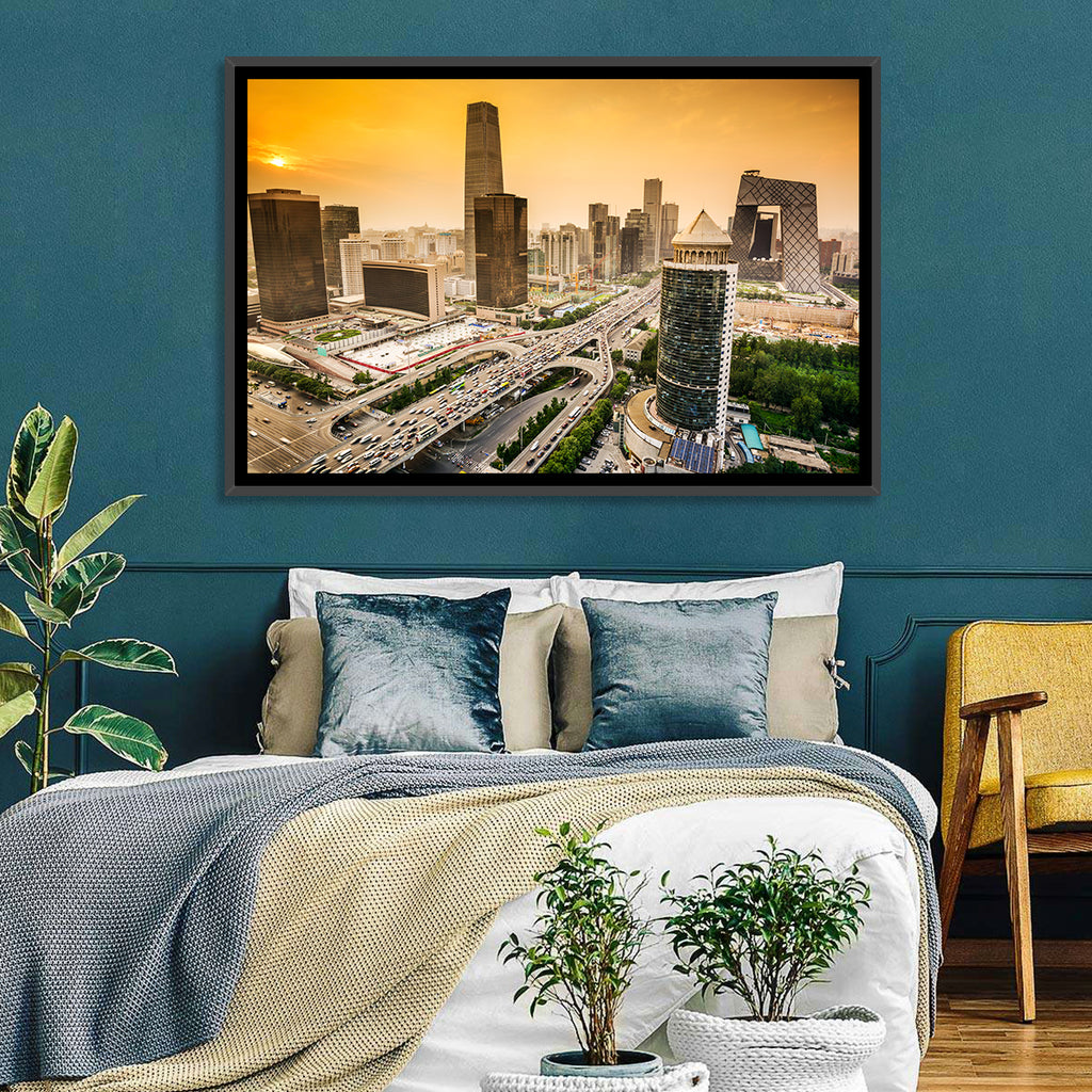 Beijing Cbd Skyline at Sunset Wall Art
