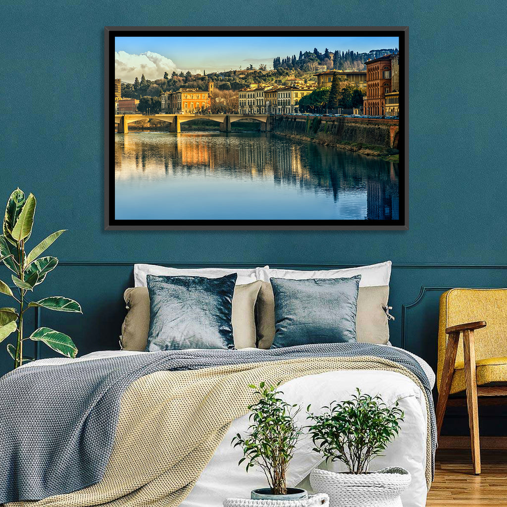 Golden Hour Florence Over the Arno River Wall Art