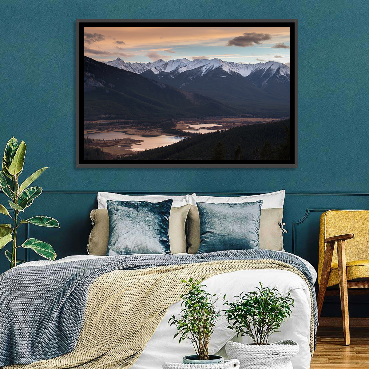 Banff Mountain Lake at Dusk Wall Art