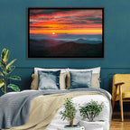 Blue Ridge Sunrise Over Misty Ridges Wall Art
