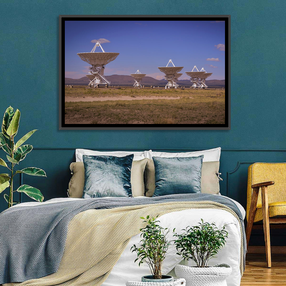 Very Large Array Radio Telescopes Wall Art in a room, landscape