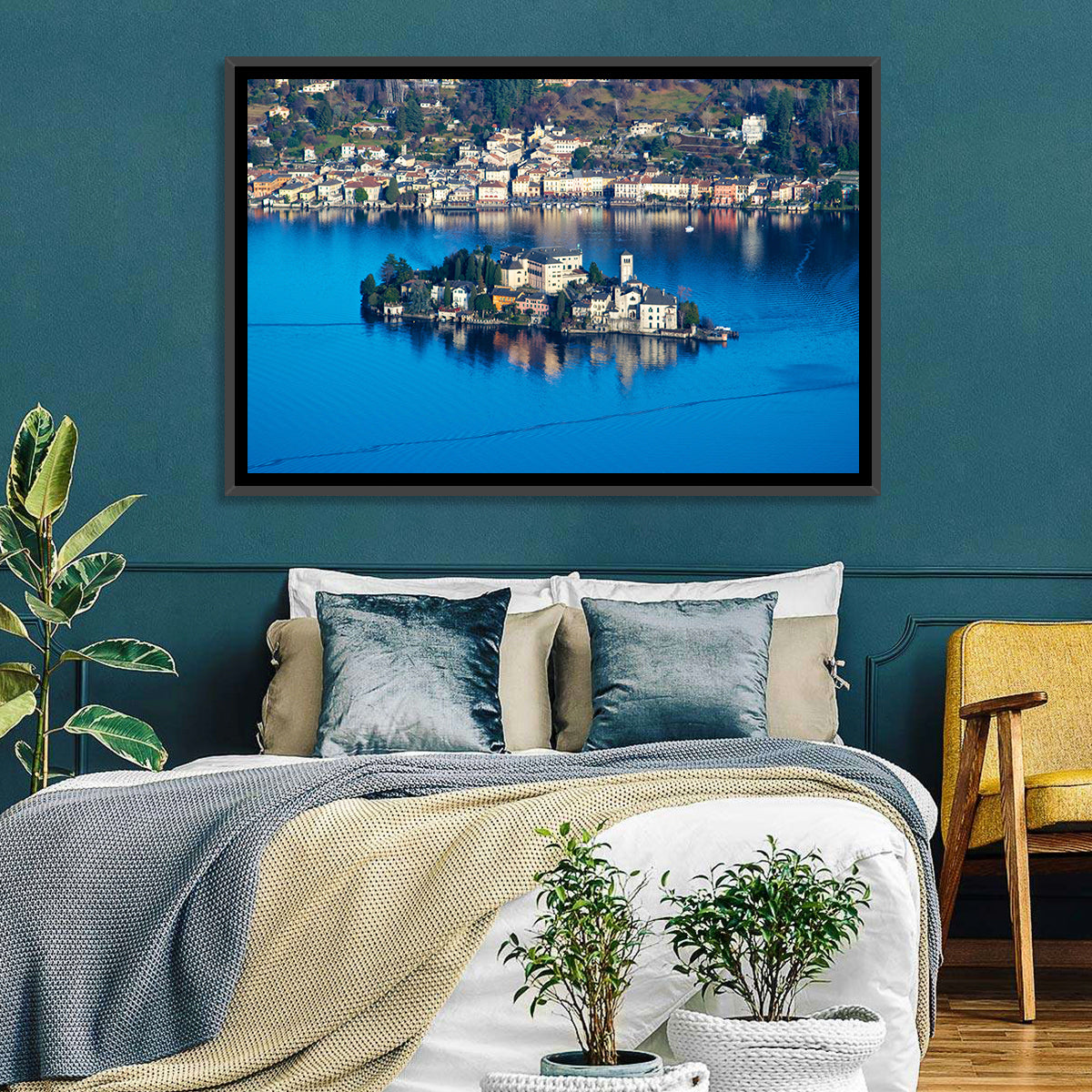 Isola San Giulio, Lake Orta Wall Art in a room, landscape