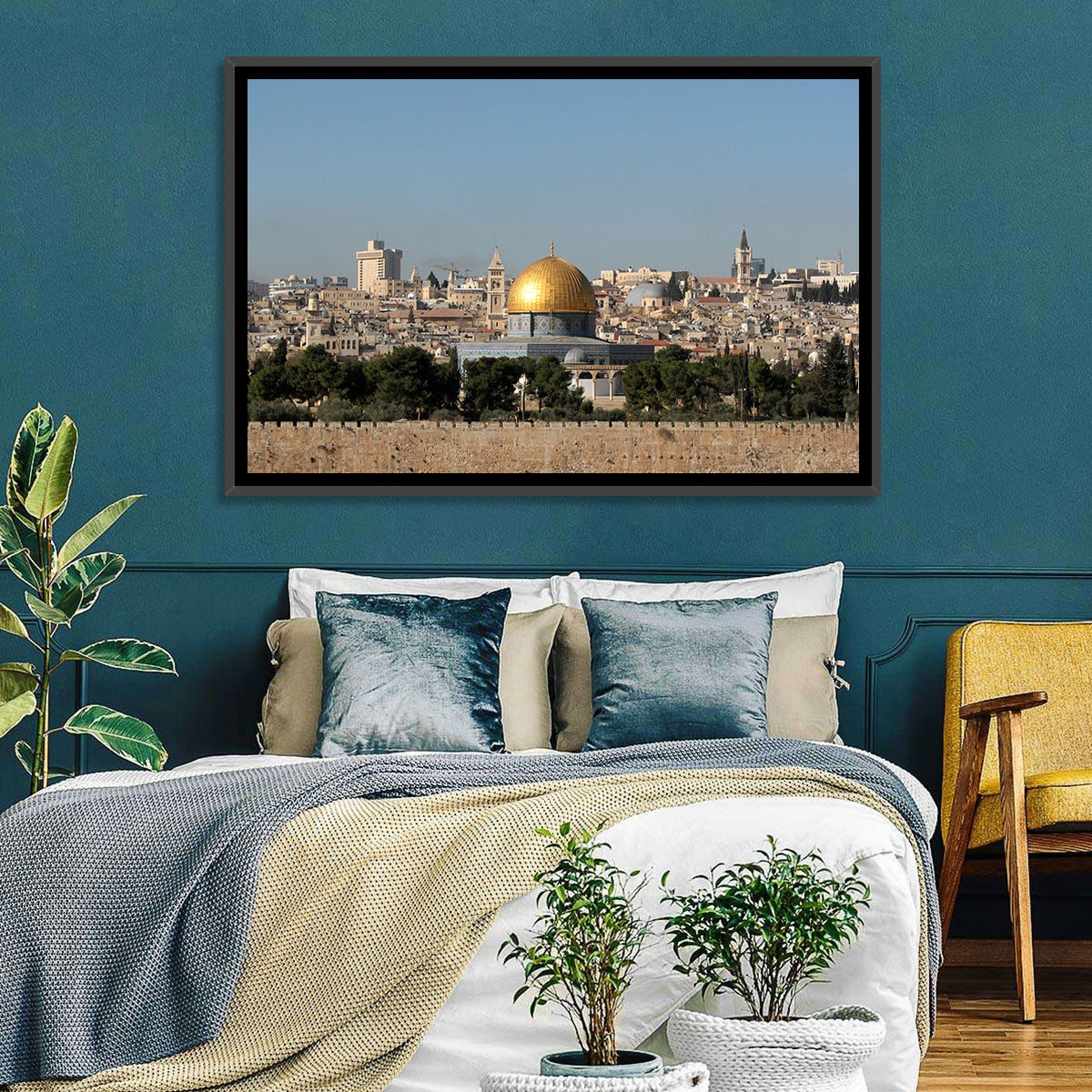 Golden Dome of the Rock, Jerusalem Wall Art in a room, landscape