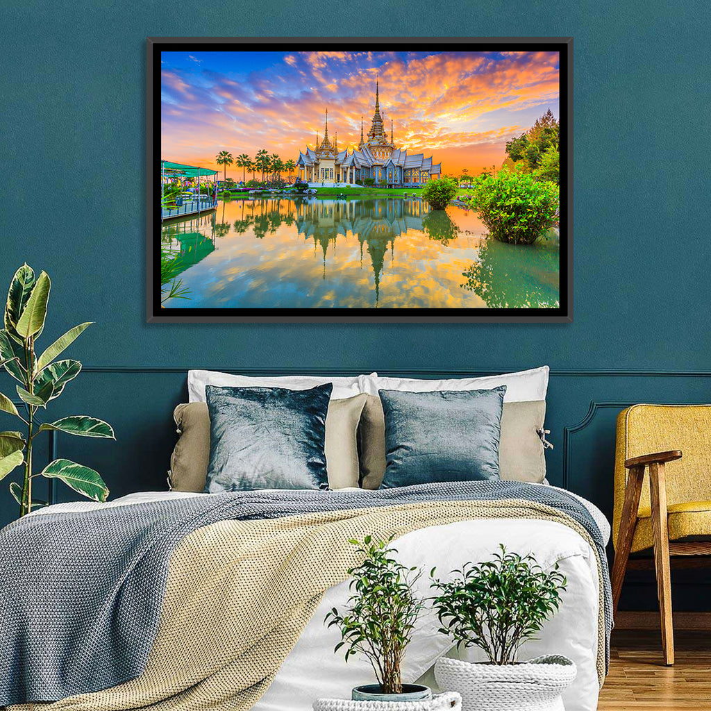 Wat Non Kum Sunset Reflection Wall Art